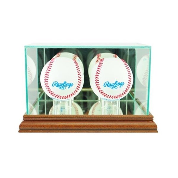 Perfect Cases Perfect Cases DBBSB-W Double Baseball Display Case; Walnut DBBSB-W